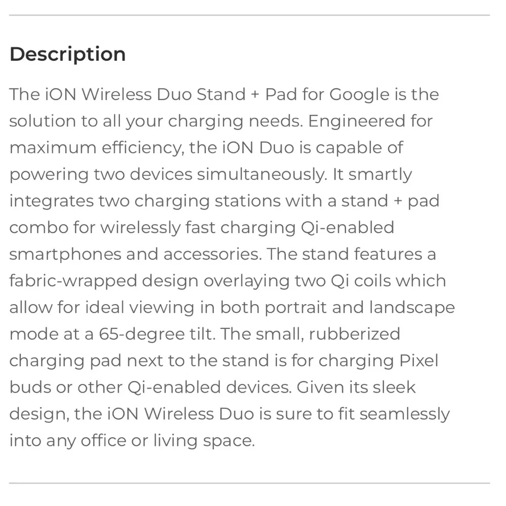 iottie Ion Wireless Charging Stand + Pad for Google